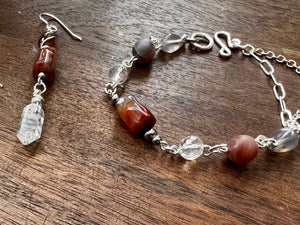 Botswana Agate and Tibetan Quarts Bracelet