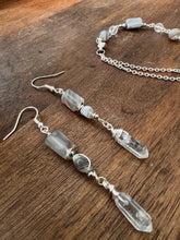 Load image into Gallery viewer, Botswana Agate and Tibetan Quarts Dangle Earrings