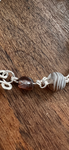 Botswana Agate and Tibetan Quarts Bracelet