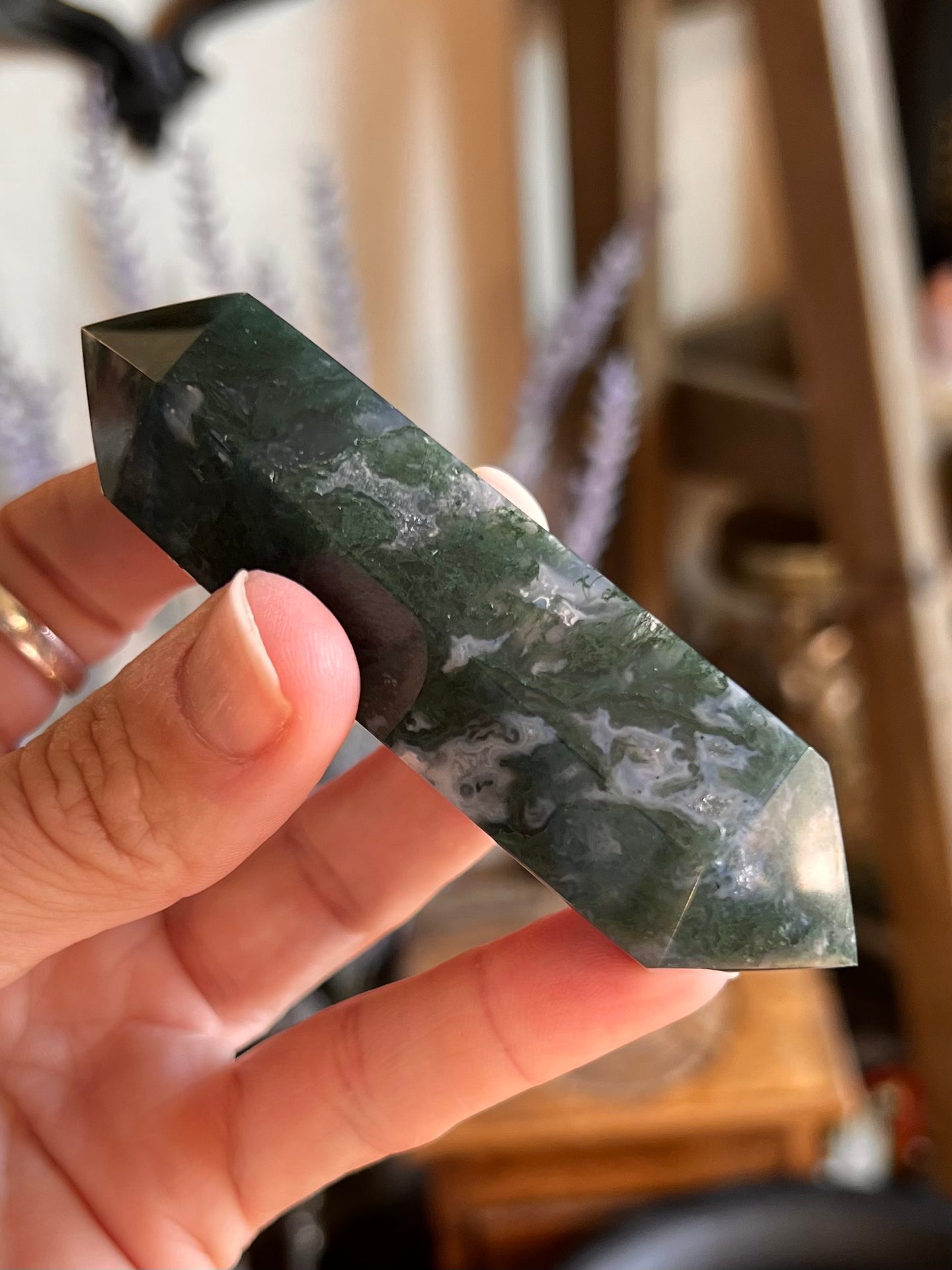 Moss Agate with Druzy Generator