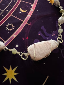 Kunzite and Green Moonstone Necklace