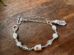 Botswana Agate and Tibetan Quarts Bracelet