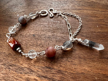 Load image into Gallery viewer, Botswana Agate and Tibetan Quarts Bracelet