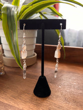 Load image into Gallery viewer, Botswana Agate and Tibetan Quarts Dangle Earrings