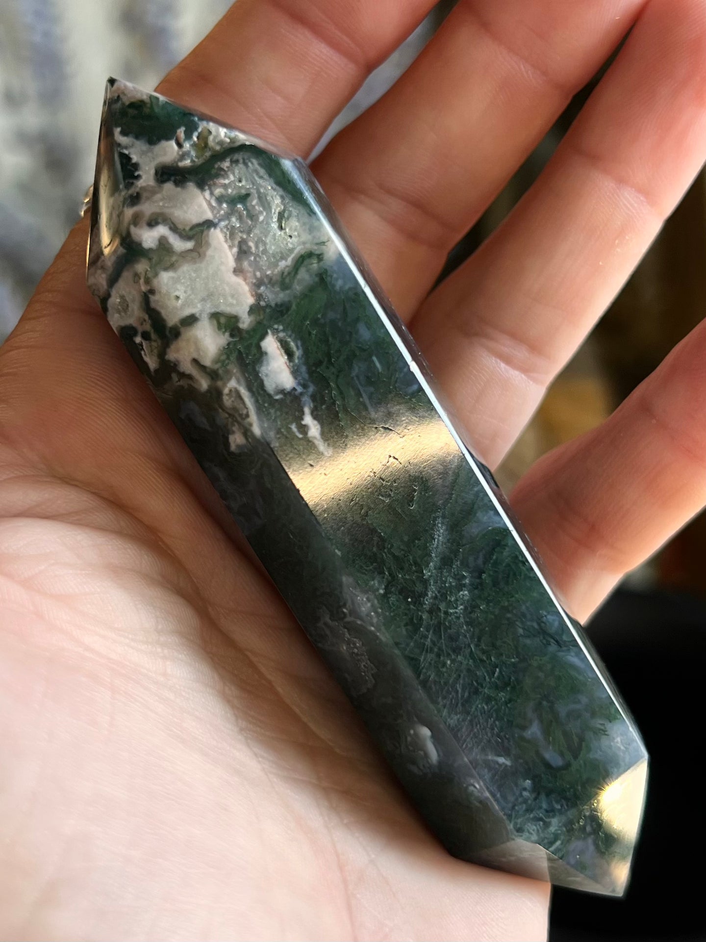 Moss Agate With Druzy Generator