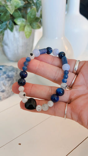 Kyanite & Blue Lace Stretch Bracelet