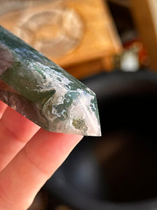 Moss Agate With Druzy Generator