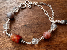 Load image into Gallery viewer, Botswana Agate and Tibetan Quarts Bracelet