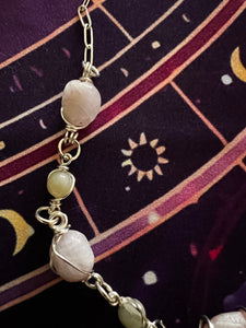 Kunzite and Green Moonstone Necklace