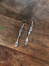 Load image into Gallery viewer, Botswana Agate and Tibetan Quarts Dangle Earrings