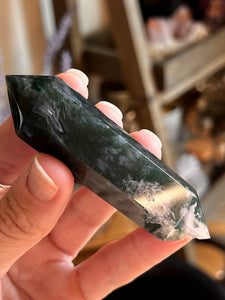 Moss Agate With Druzy Generator