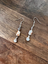 Load image into Gallery viewer, Botswana Agate and Tibetan Quarts Dangle Earrings