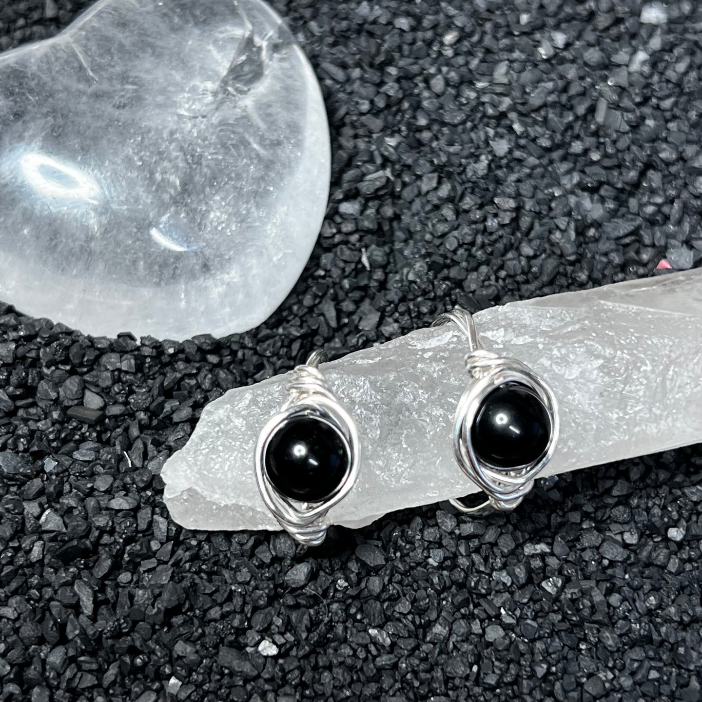 Obsidian Wire Wrapped Ring