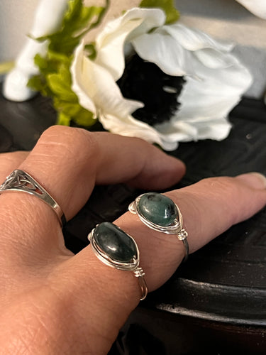 Emerald Wire Wrapped Ring