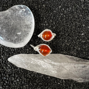 Carnelian Wire Wrapped Ring