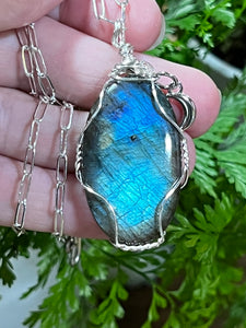 Pacific Labradorite Wrapped Necklace