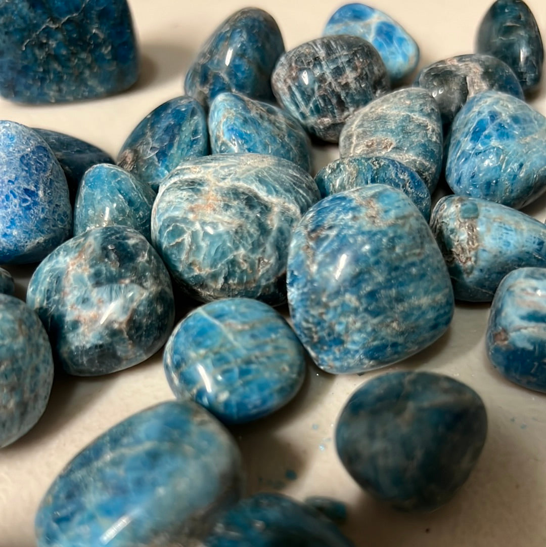 Blue Apatite Tumbles