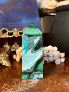 Malachite and Chrysocolla Tower Malacolla