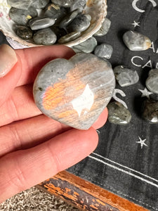 Puffy Labradorite Hearts Gorgeous Flash 🌈⚡️