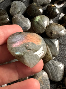 Puffy Labradorite Hearts Gorgeous Flash 🌈⚡️