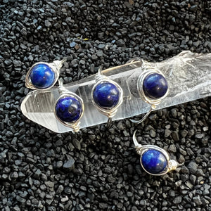 AAA Lapis Lazuli Wire Wrapped Ring