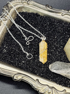 Citrine Double Terminated Wrapped Necklace