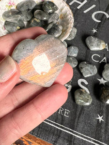 Puffy Labradorite Hearts Gorgeous Flash 🌈⚡️