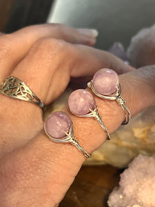 Kunzite Wire Wrapped Ring