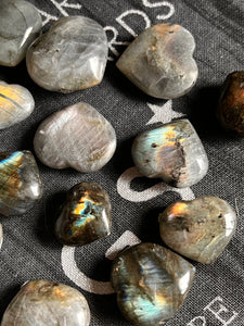 Puffy Labradorite Hearts Gorgeous Flash 🌈⚡️