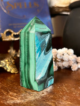 Load image into Gallery viewer, Malachite and Chrysocolla Tower Malacolla