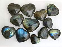 Load image into Gallery viewer, Puffy Labradorite Hearts Gorgeous Flash 🌈⚡️